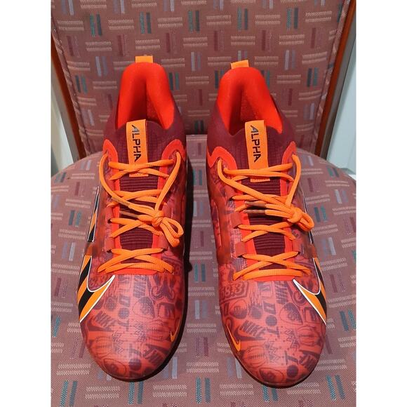 New Men's 12 Nike Alpha Menace 4 Elite NRG (FQ4046-600) Red Football Cleats - Picture 1 of 6